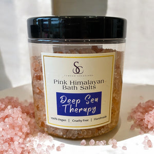 Pink Himalayan Fragranced Bath Salts, DEEP SEA THERAPY, Mood Therapy Wellness Range.