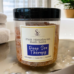 Pink Himalayan Fragranced Bath Salts, DEEP SEA THERAPY, Mood Therapy Wellness Range.