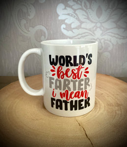 Father’s Day Novelty Ceramic Mug, Gift For Dad, World’s Best Farter, Drinkware