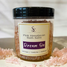 Load image into Gallery viewer, Pink Himalayan Fragranced Bath Salts, DREAM ON, Mood Therapy Wellness Range.
