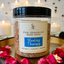 Load image into Gallery viewer, Pink Himalayan Fragranced Bath Salts, HEALING THERAPY, Mood Therapy Wellness Range.
