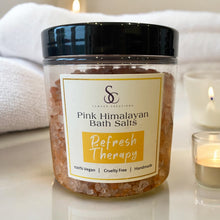 Load image into Gallery viewer, Pink Himalayan Fragranced Bath Salts, REFRESH THERAPY, Mood Therapy Wellness Range.
