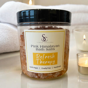 Pink Himalayan Fragranced Bath Salts, REFRESH THERAPY, Mood Therapy Wellness Range.