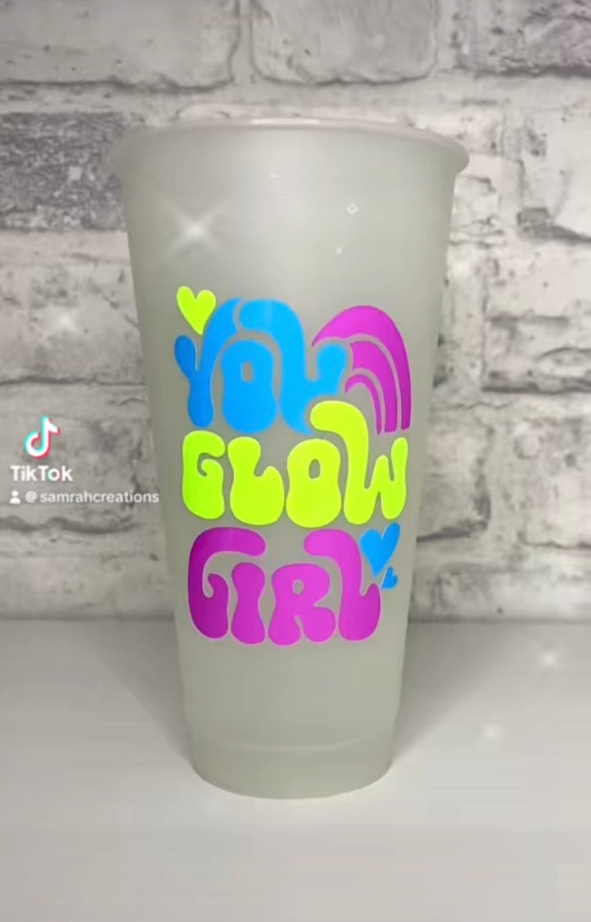 Glow in the Dark Colour Changing Cold Drinking Cup Drinkware Water Bottles