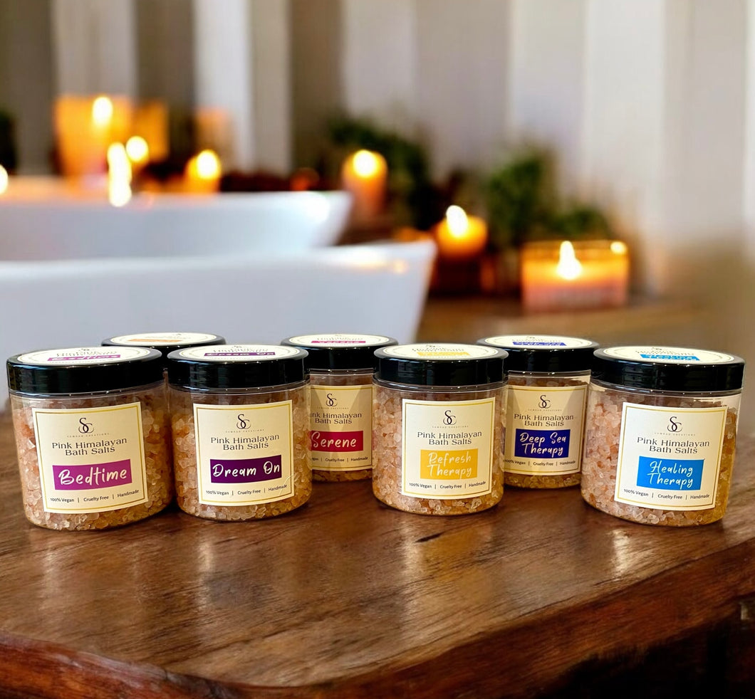 Set of 6 Pink Himalayan Fragranced Bath Salts