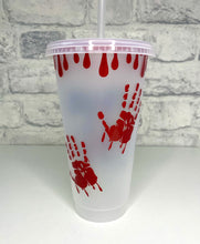 Load image into Gallery viewer, True Crime Junkie cold cup tumbler drinkware for horror fans
