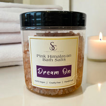 Load image into Gallery viewer, Pink Himalayan Fragranced Bath Salts, DREAM ON, Mood Therapy Wellness Range.
