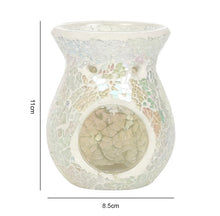 Load image into Gallery viewer, WHITE IRIDESCENT CRACKLE OIL BURNER
