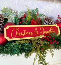 Load image into Gallery viewer, Personalised Christmas Sign Decoration “Christmas at the ….” Railway Sign
