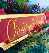 Load image into Gallery viewer, Personalised Christmas Sign Decoration “Christmas at the ….” Railway Sign
