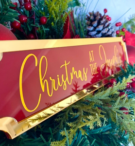 Personalised Christmas Sign Decoration “Christmas at the ….” Railway Sign