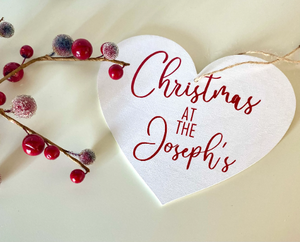Personalised Christmas Decoration “Christmas at the ….” Hanging Heart