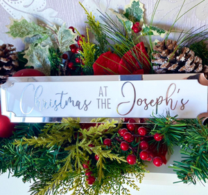 Personalised Christmas Sign Decoration “Christmas at the ….” Railway Sign