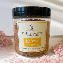 Load image into Gallery viewer, Pink Himalayan Fragranced Bath Salts, REFRESH THERAPY, Mood Therapy Wellness Range.
