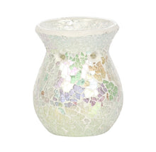 Load image into Gallery viewer, WHITE IRIDESCENT CRACKLE OIL BURNER

