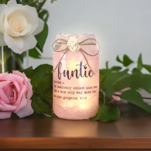 Load image into Gallery viewer, Gift for aunt, light up jar, home decor, missing you gift, funny definition, funtie
