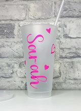 Load and play video in Gallery viewer, Personalised Colour Changing Cold Drinking Cup Drinkware Water Bottles
