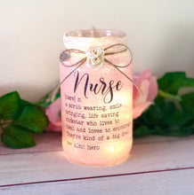 Load image into Gallery viewer, Nurse gift, funny key worker hero present, light up jar, home decor
