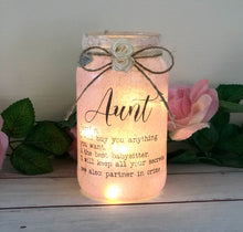 Load image into Gallery viewer, Gift for aunt, light up jar, home decor, missing you gift, funny definition
