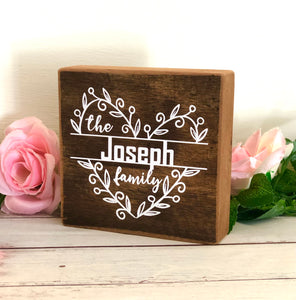 Personalised Family Wooden Sign
