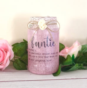 Gift for aunt, light up jar, home decor, missing you gift, funny definition, funtie