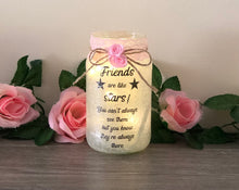 Load image into Gallery viewer, Gift for friend, light up jar, home decor, friends are like stars, friendship missing you gift

